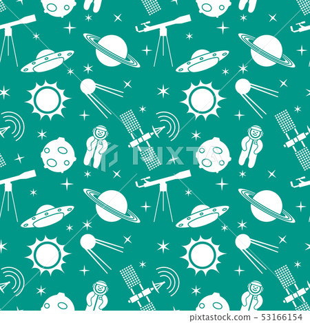 Cartoon space seamless pattern Astronomy. Science Cartoon space seamless pattern Astronomy. Science 53166154
