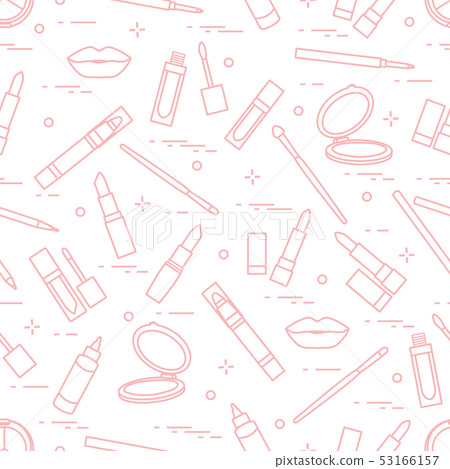Seamless pattern of different lip make-up tools Seamless pattern of different lip make-up tools 53166157