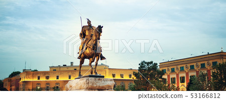 Scanderbeg Square in the center of Tirana, Albania 53166812