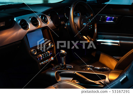 The cockpit of a pony car Ford Mustang The cockpit of a pony car Ford Mustang 53167291
