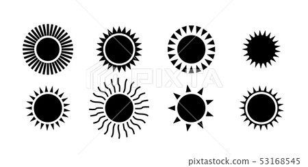 Black Sun icon set - Stock Illustration [53168545] - PIXTA