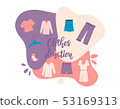 Modern flat vector cartoon illustration. Clothes donation 53169313