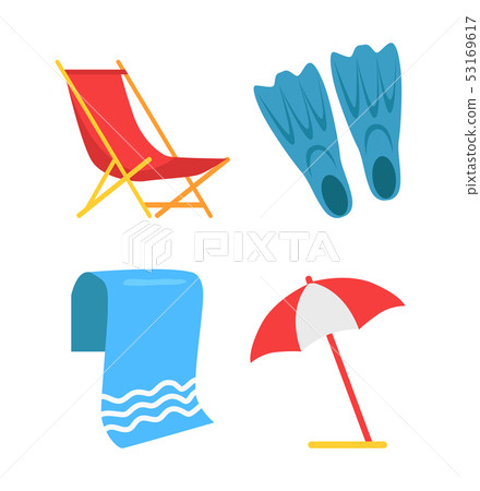 Equipment for Beach and Swimming Vector Icon. Equipment for Beach and Swimming Vector Icon. 53169617