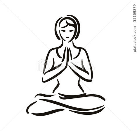 Yoga pose illustration on white backgroundRelax and meditate. Healthy lifestyle. Balance training. 53169879