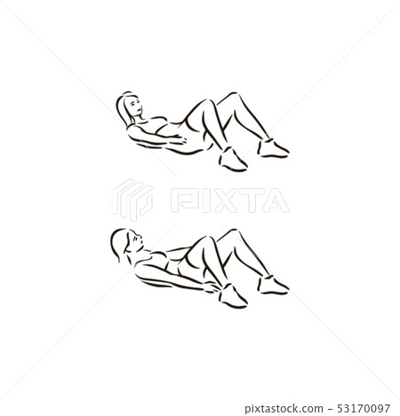 Fitness exercise work out illustration vector on white background Fitness exercise work out illustration vector on white background 53170097