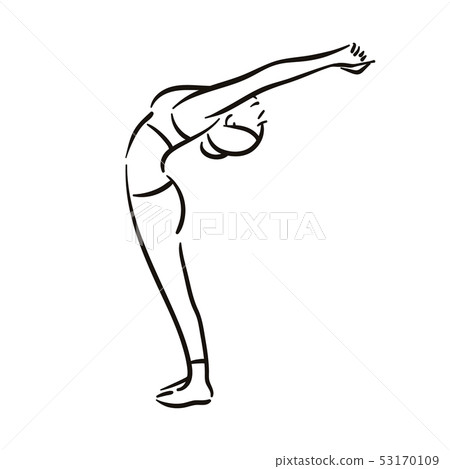 Yoga pose illustration on white backgroundRelax and meditate. Healthy lifestyle. Balance training. Yoga pose illustration on white backgroundRelax and meditate. Healthy lifestyle. Balance training. 53170109