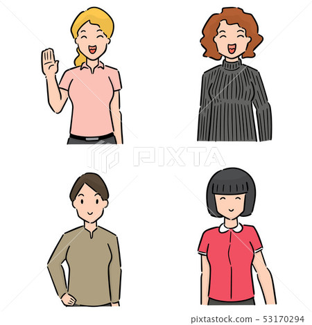 vector set of women vector set of women 53170294