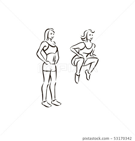 Fitness exercise work out illustration vector on white background 53170342