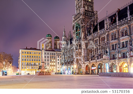 Munic Old town, Bavaria, Germany, in the night 53170356