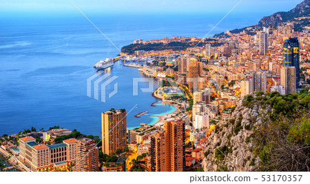 Panoramic view of Monaco and Monte Carlo 53170357