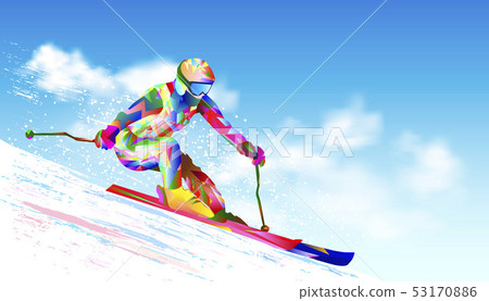 Alpine skiing athlete 53170886