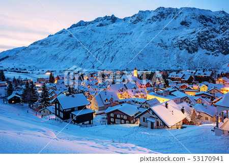 Andermatt village in swiss Alps, Switzerland Andermatt village in swiss Alps, Switzerland 53170941
