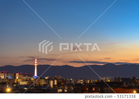 Kyoto Tower night view Kyoto cityscape Kyoto Tower night view Kyoto cityscape 53171338