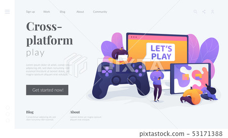 Cross-platform play landing page template. Cross-platform play landing page template. 53171388