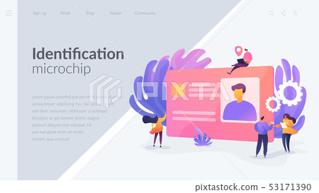 Smart ID card landing page template. Smart ID card landing page template. 53171390