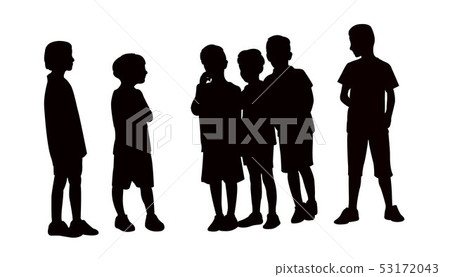 boys together, silhouette vector boys together, silhouette vector 53172043