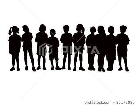 children together, silhouette vector 53172055