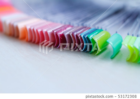 extreme close-up shiny gel lacquer, feminine nail 53172308