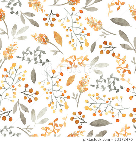 Watercolor floral pattern 53172470