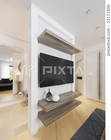 Luxurious entrance hall in a modern style with a Luxurious entrance hall in a modern style with a 53172886