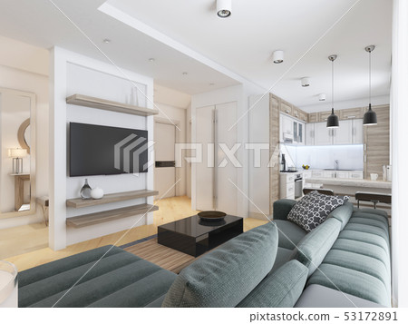 Luxurious modern studio apartment in Contemporary 53172891