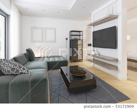 Luxurious modern studio apartment in Contemporary 53172909