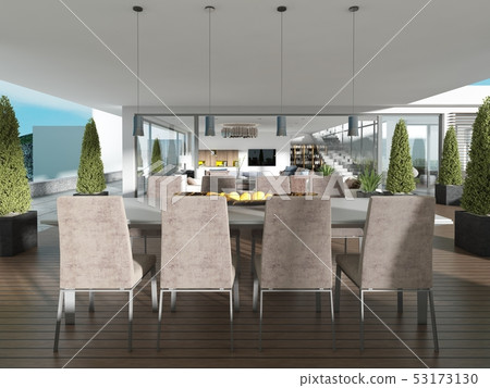 Terrace with dining table in the style of Terrace with dining table in the style of 53173130
