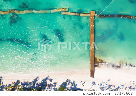 Aerial view from drone on caribbean sea 53173608