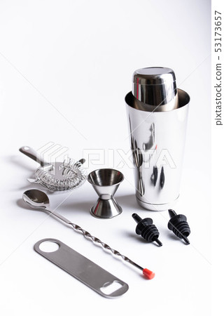 isolated stainless bar set on white background 53173657