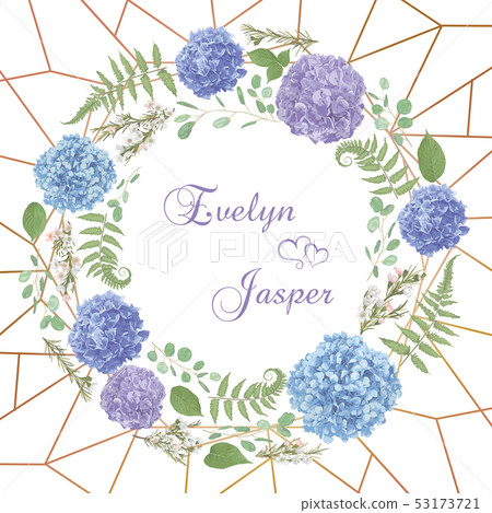 Wreath with flowers and leaves isolated background Wreath with flowers and leaves isolated background 53173721