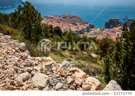 Dubrovnik city from Mount Srd walking trail Dubrovnik city from Mount Srd walking trail 53173770
