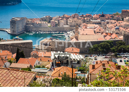View of Dubrovnik city and cable car View of Dubrovnik city and cable car 53175506
