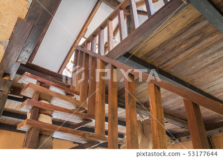 Wood Stair of Country Interior Design Room 53177644
