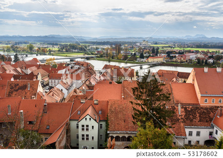 View of Ptuj the oldest town of Slovenia 53178602
