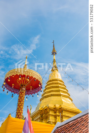 image of golden pagoda day time. 53179082