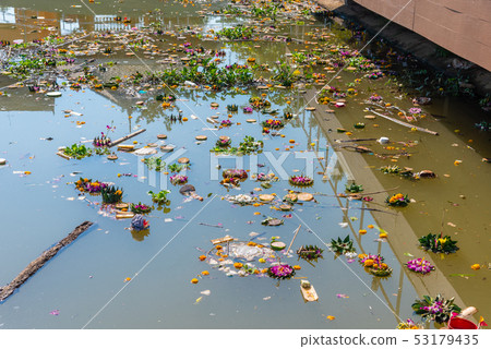 organic waste in ping river from Loi Krathong 53179435