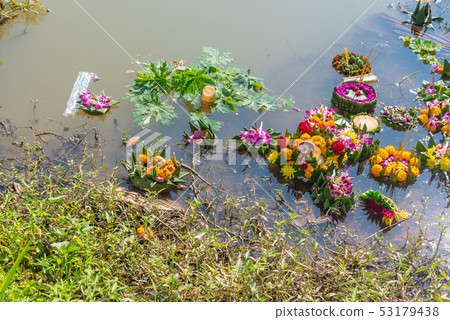 organic waste in ping river from Loi Krathong 53179438