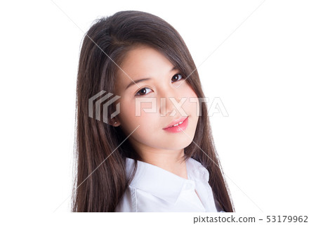 Closeup shot of pretty asian female teenager 53179962