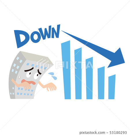公司業績財務狀況股價下跌蕭條緩慢的插圖 53180293