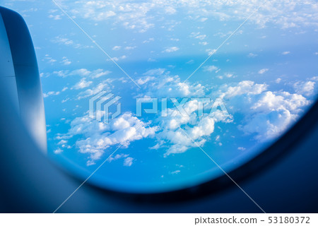 View from plane window to see the sky. View from plane window to see the sky. 53180372