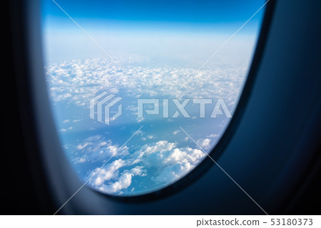 View from plane window to see the sky. View from plane window to see the sky. 53180373