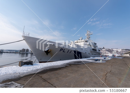Patrol boat of the coast guard in Japan 53180667