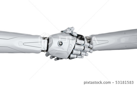 Robot hand shake Robot hand shake 53181583