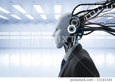 robotic businessman with cables robotic businessman with cables 53181585