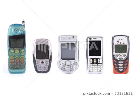 Old design collection of cell phones isolated  53181631