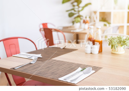Close-up of luxurious spoon and fork, flower 53182090