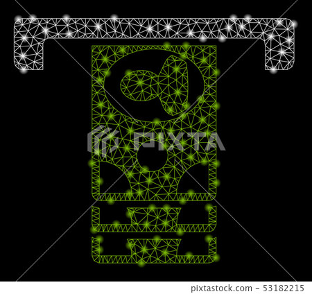 Bright Mesh Wire Frame ATM with Flash Spots - Stock Illustration ...