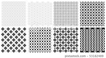 Seamless retro triangle pattern vector set 53182489