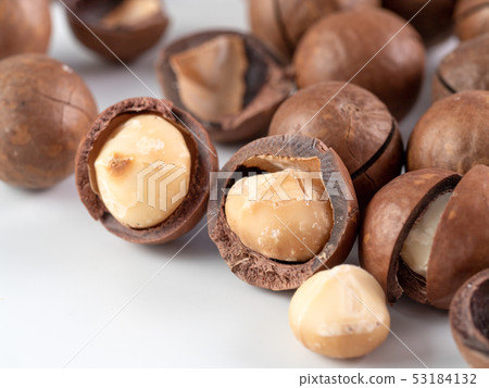 Set macadamia nuts isolated 53184132