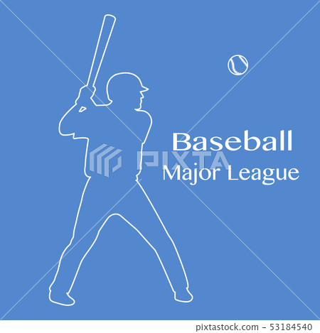 Baseball player with bat, ball Vector illustration 53184540